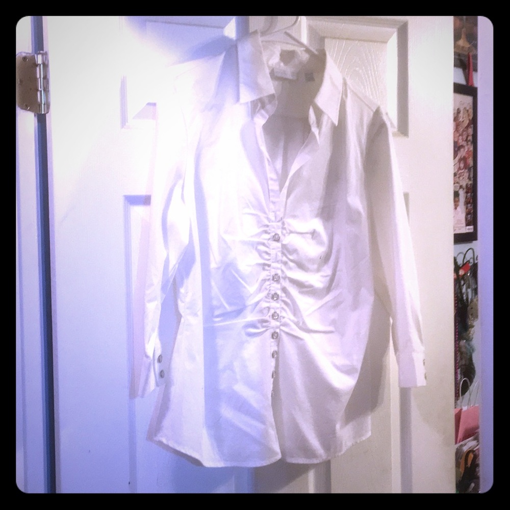 White button down blouse NWT